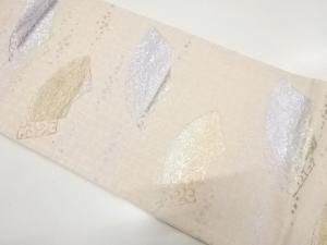 アンティーク　地紙に花更紗模様織り出し袋帯（材料）